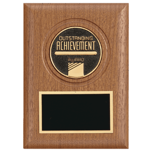 5" x 7" American Walnut CAM Plaque with Black Brass Plate (Medallion Sold Separately)