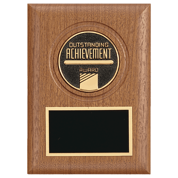 5" x 7" American Walnut CAM Plaque with Black Brass Plate (Medallion Sold Separately)
