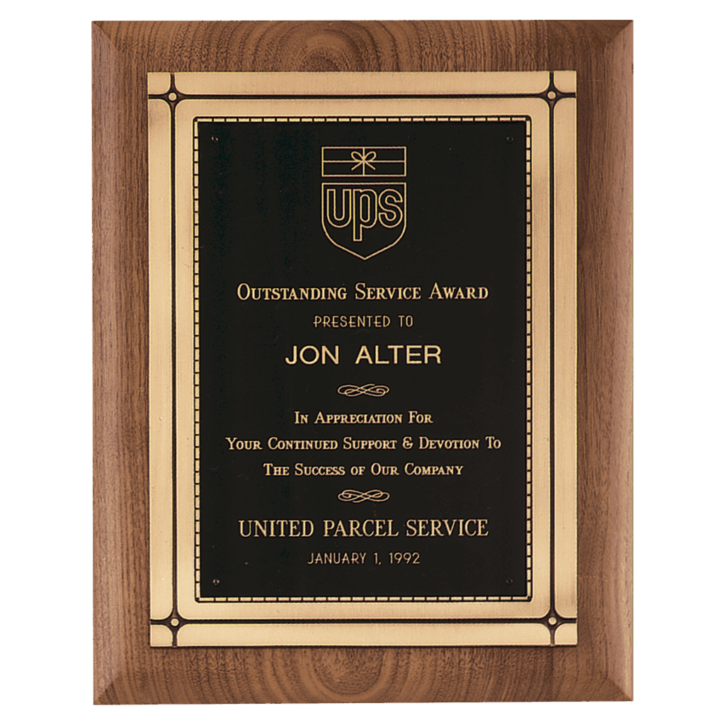 11" x 14" American Walnut Plaque with Antique Bronze Casting & High Quality Phoenix Frame Casting