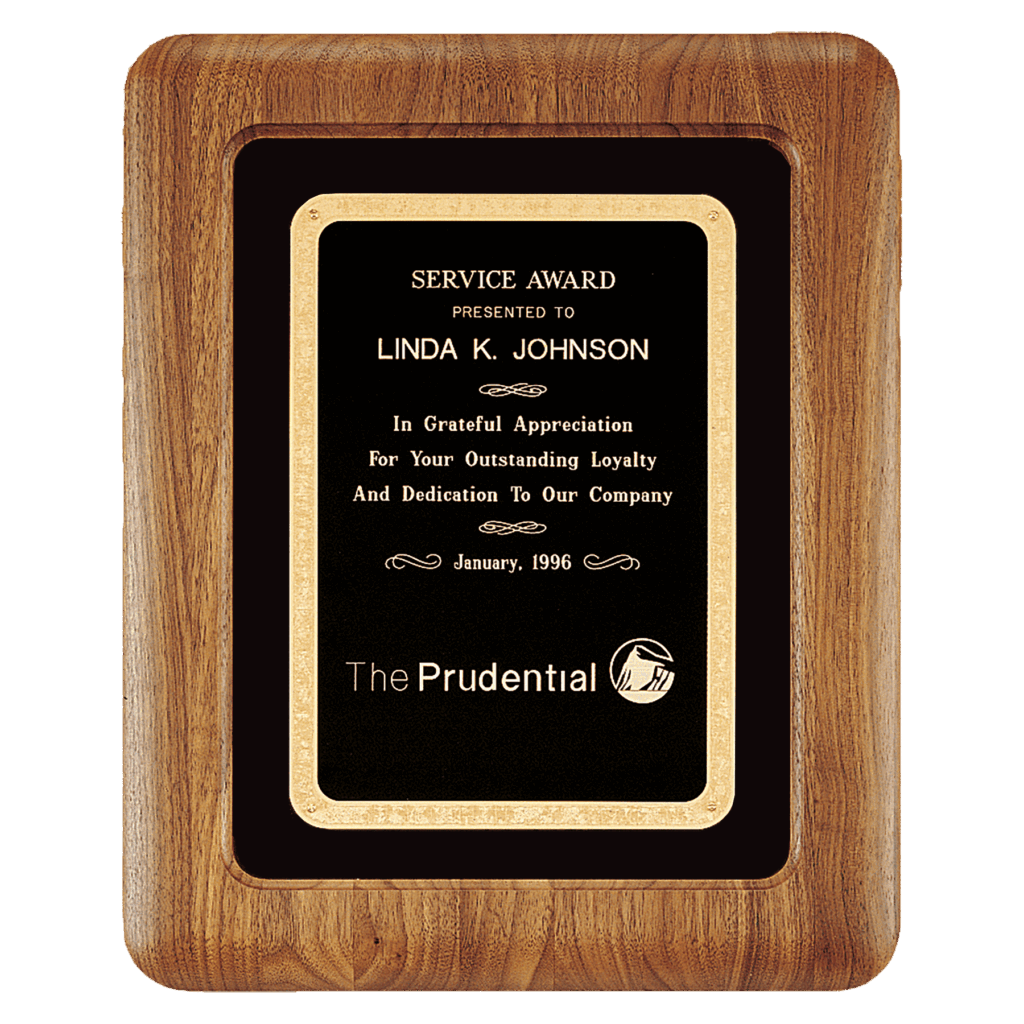 12" x 15" American Walnut Airflyte Frame w/Black Velour & Black Florentine LaserFX Plate