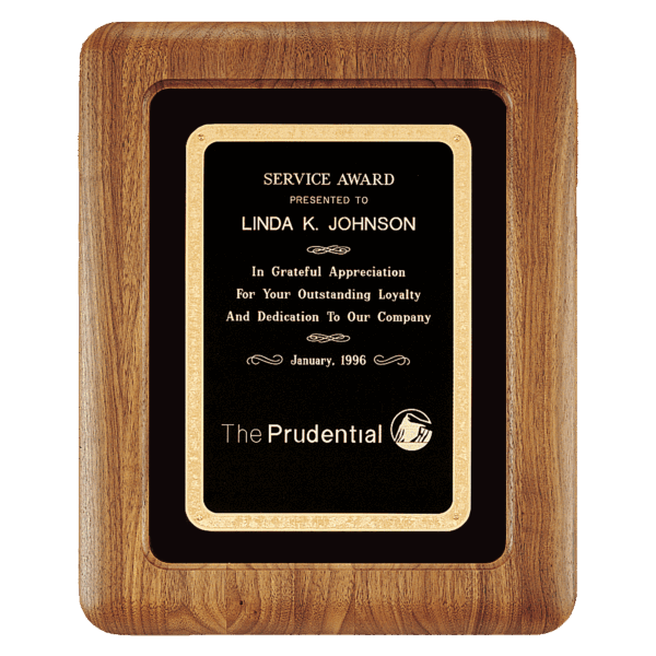 12" x 15" American Walnut Airflyte Frame w/Black Velour & Black Florentine LaserFX Plate