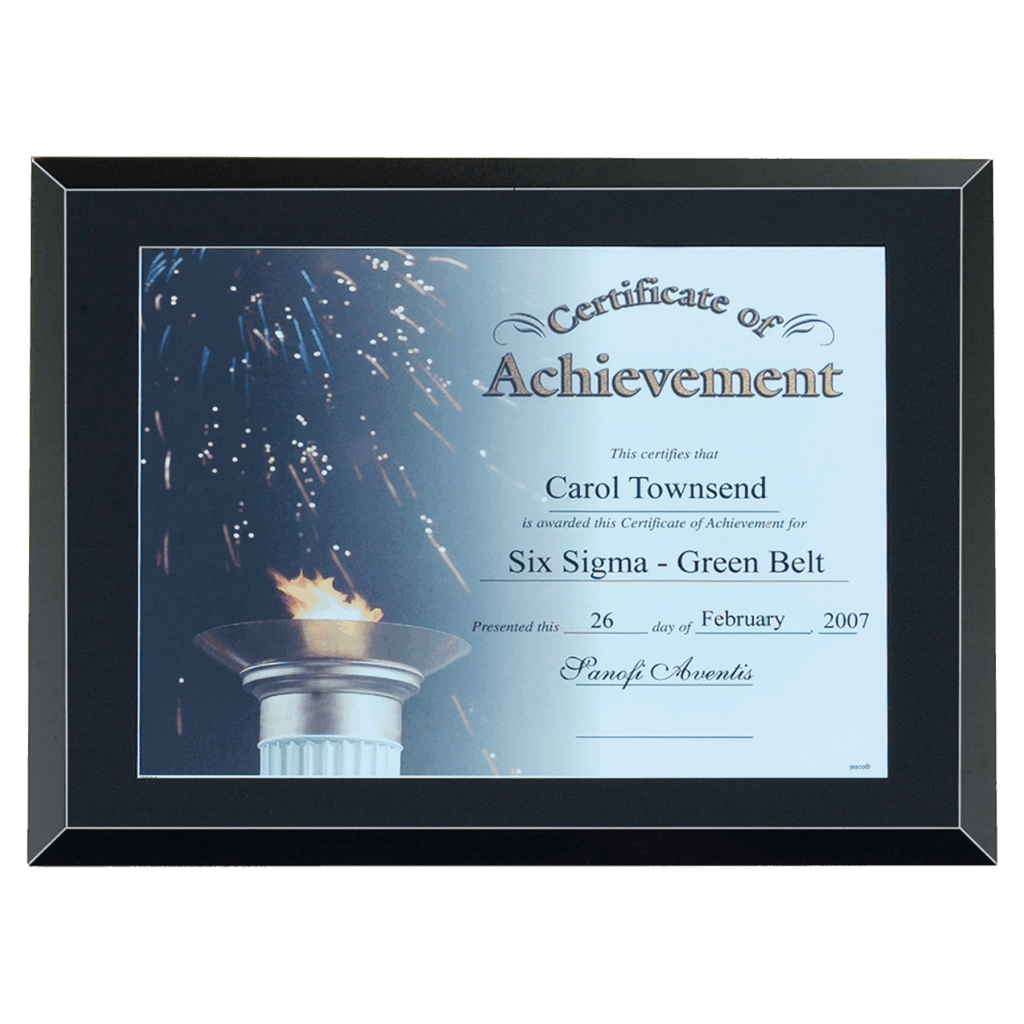 11" x 14"-holds 8 1/2" x 11" Black Glass Certificate Plaque with Easy Open and Close Backing