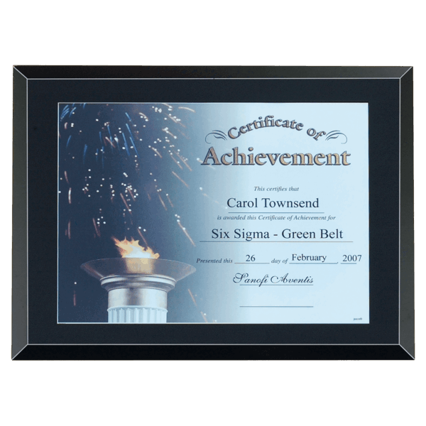11" x 14"-holds 8 1/2" x 11" Black Glass Certificate Plaque with Easy Open and Close Backing