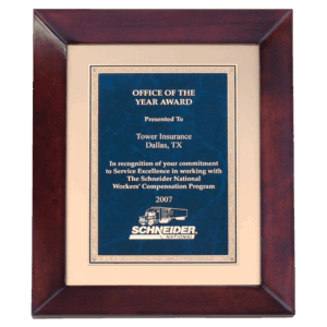 12" x 15" Airflyte Cherry Finish with Gold Metal Background and Sapphire Marble and Gold Florentine Border LaserFX Plate