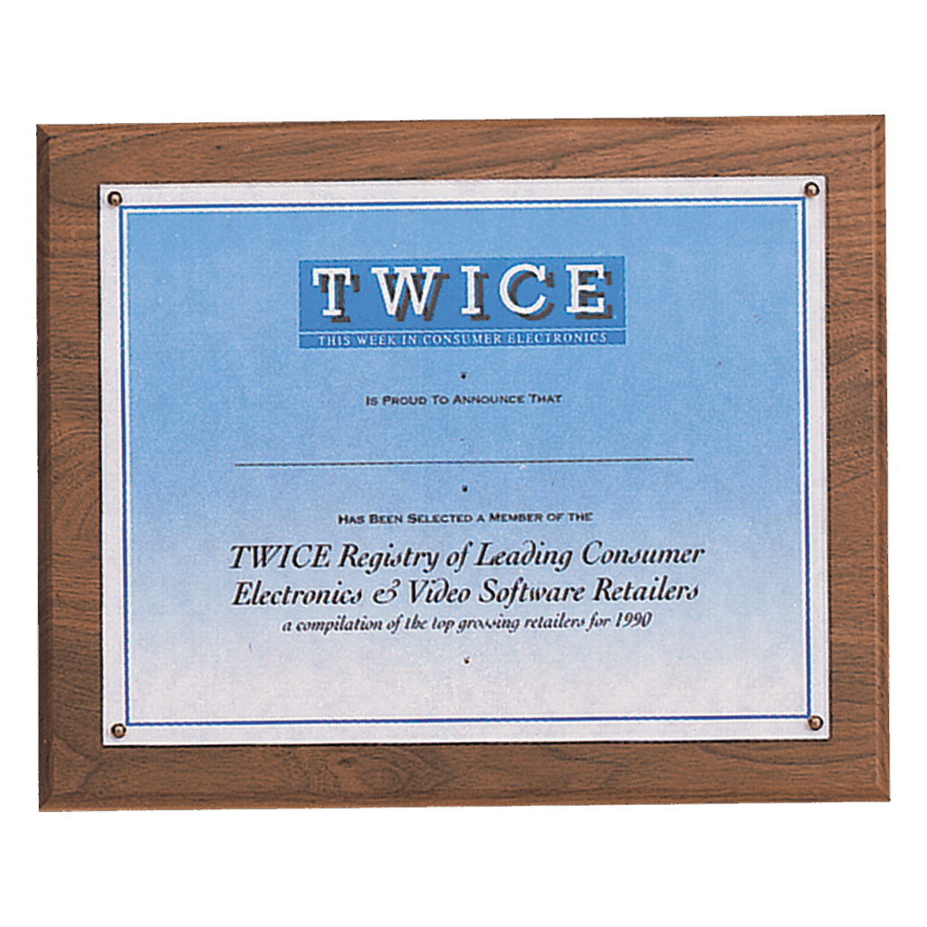 10 1/2" x 13- Holds 8 1/2" x 11" Solid Walnut Certificate Plaque with Plexiglass Cover