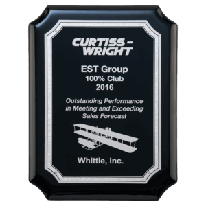 7" x 9" Black High Gloss Plaque with Black Silver Florentine Border Laserable Aluminum Plate