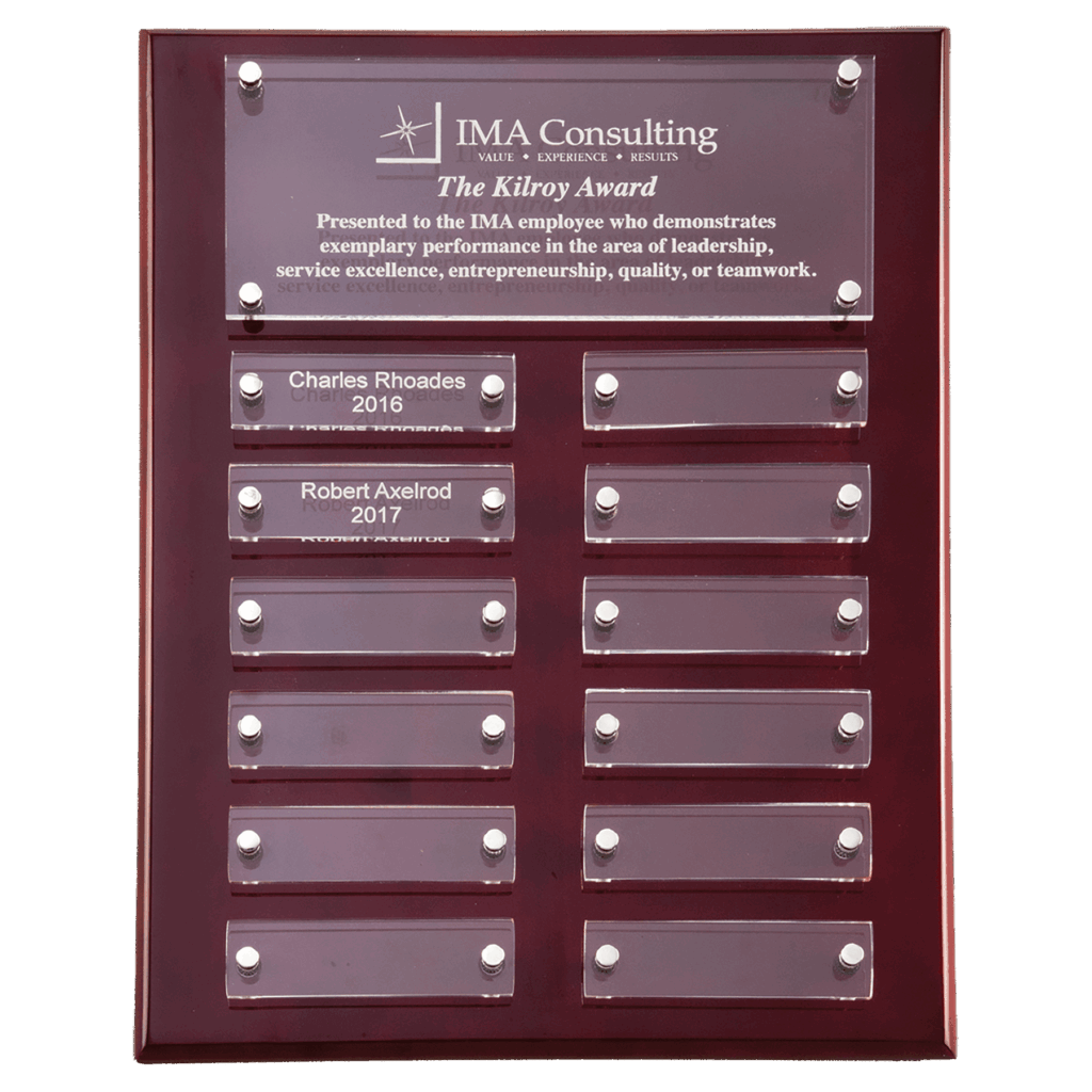 9x12 Rosewood High Gloss Plaque with Acrylic Engraving Plates