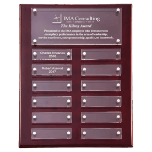 9x12 Rosewood High Gloss Plaque with Acrylic Engraving Plates