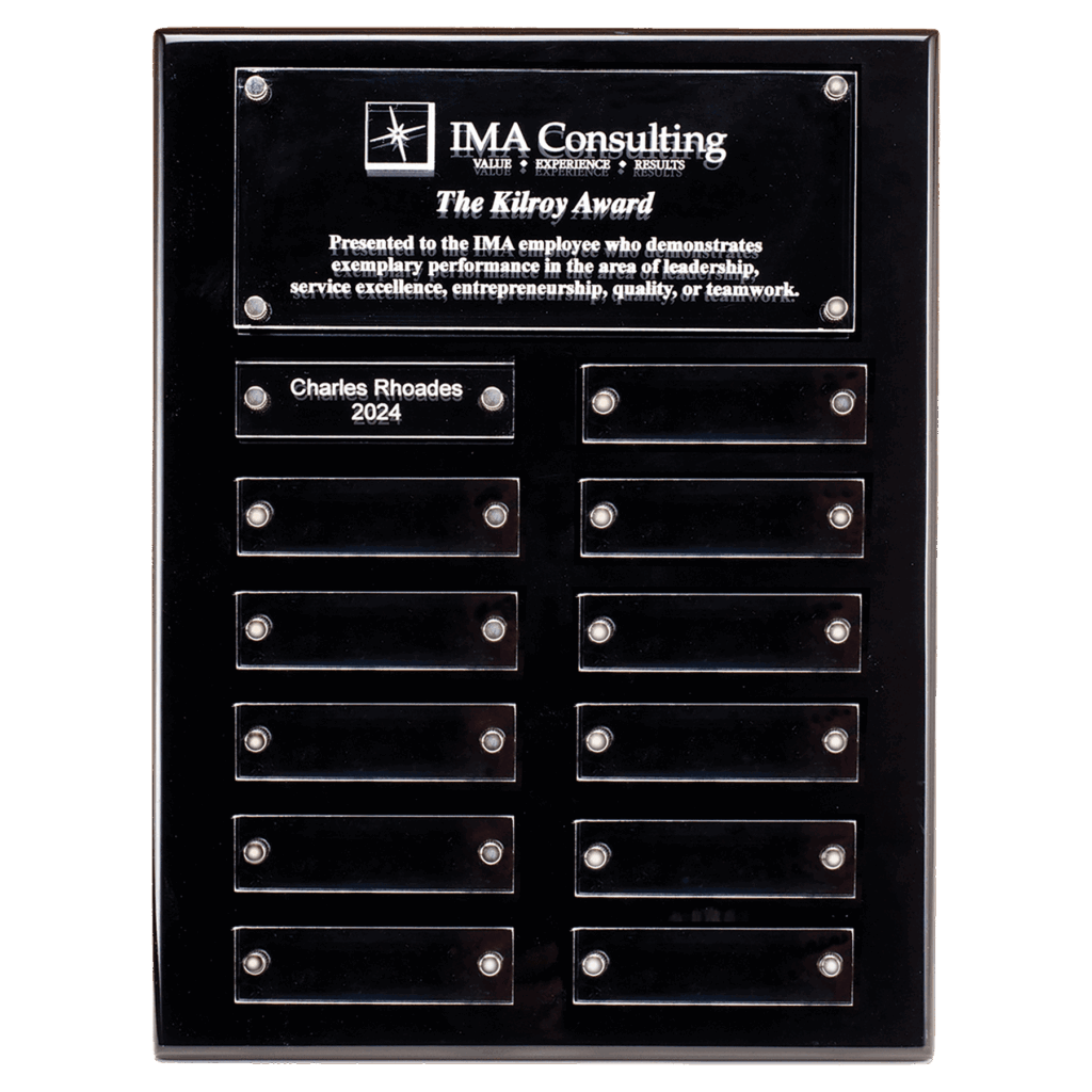Black High Gloss Plaque with 12 Acrylic Engraving Plates