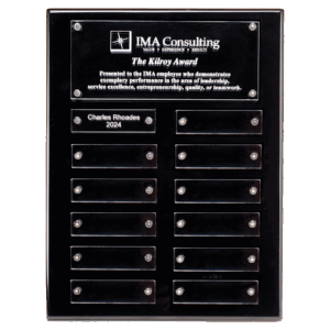 Black High Gloss Plaque with 12 Acrylic Engraving Plates