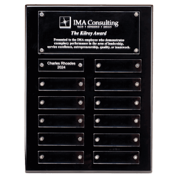 Black High Gloss Plaque with 12 Acrylic Engraving Plates