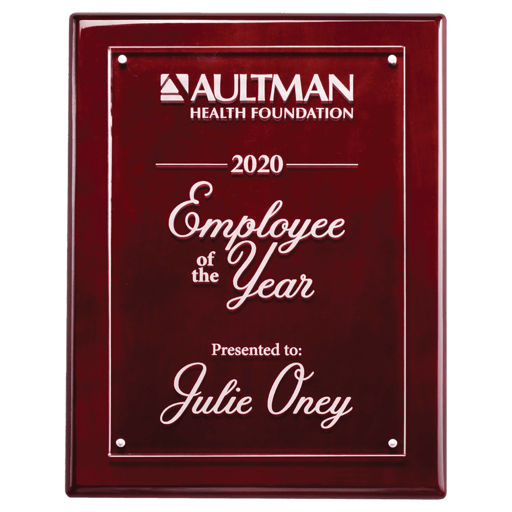 8x10 Rosewood High Gloss Plaque wtih Acrylic Engraving Plate