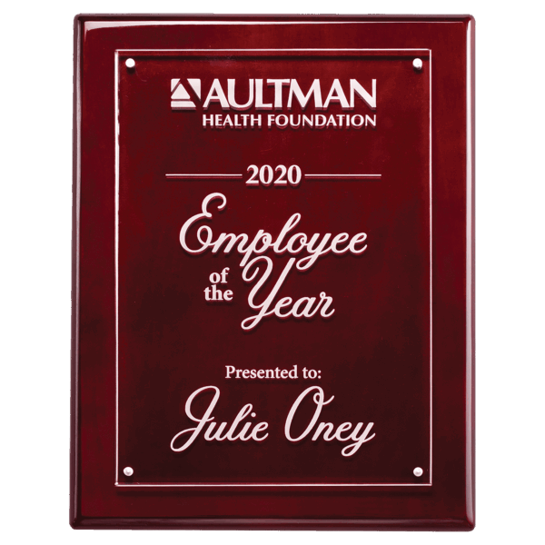 9x12 Rosewood High Gloss Plaque with Acrylic Engraving Plate