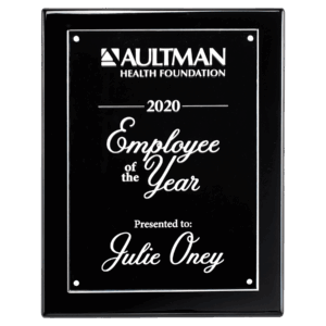 9x12 Black High Gloss Plaque with Acrylic Engraving Plate