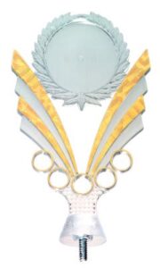 6 1/2" Clear/Gold 2" Insert Holder Figure
