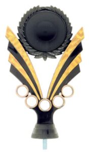 6 1/2" Black/Gold 2" Insert Holder Figure