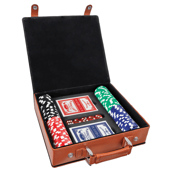Basketball Laserable Leatherette 100 Chip Poker Set