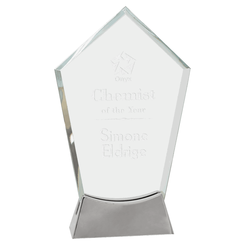 8 1/2" Peak Platinum Glass with Full Metal Base