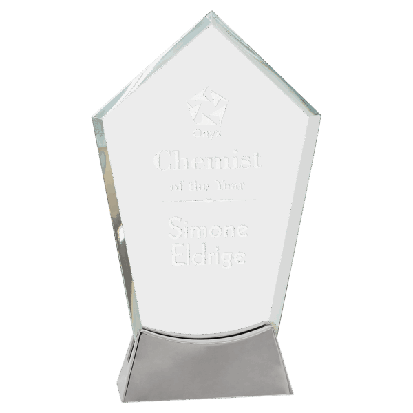 8 1/2" Peak Platinum Glass with Full Metal Base