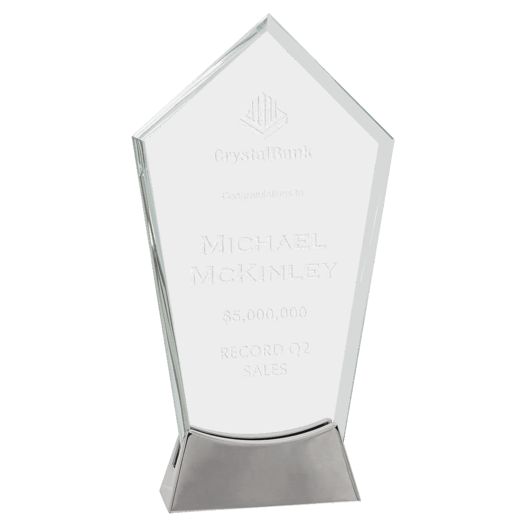 9 1/4" Peak Platinum Glass with Full Metal Base
