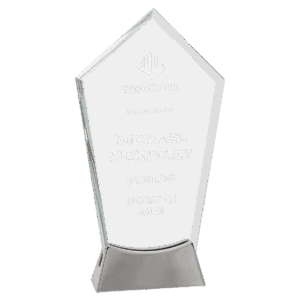 9 1/4" Peak Platinum Glass with Full Metal Base
