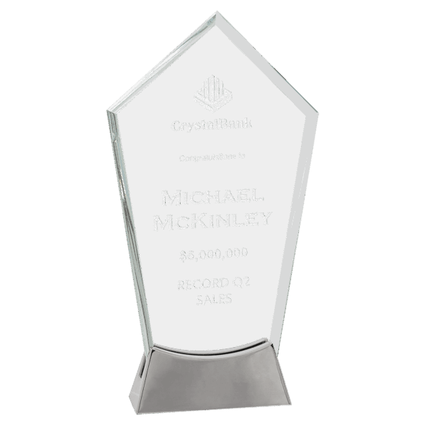 9 1/4" Peak Platinum Glass with Full Metal Base