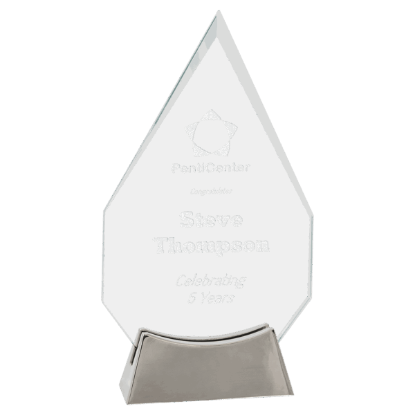 8 1/2" Diamond Platinum Glass with Full Metal Base