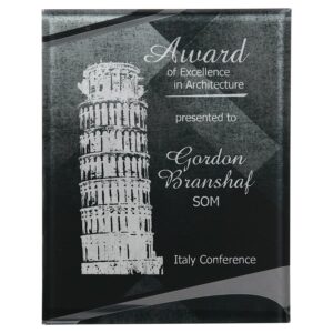 7 3/4" x 9 3/4" Black/Silver Apex Acrylic Plaque with Hanger