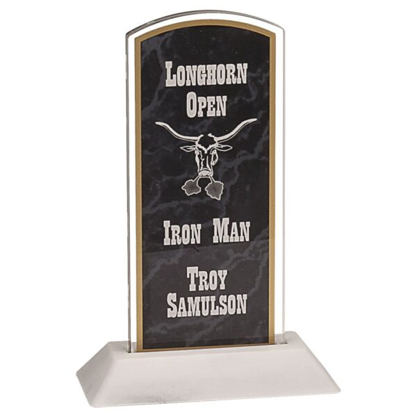 3" x 6" Black Marbleized Arch Pop-In Acrylic (Base not included)