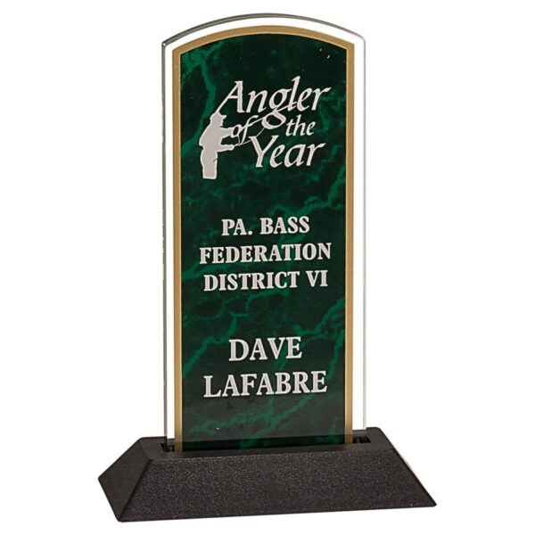 3" x 6" Green Marbleized Arch Pop-In Acrylic (Base not included)