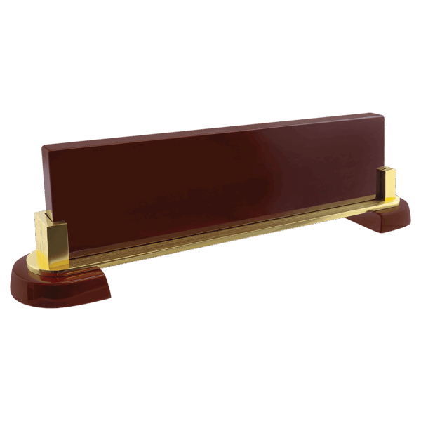 12 1/2" x 3 1/4" Rosewood Piano Finish and Metal Name Bar  (NP10 Plate Sold Separately)