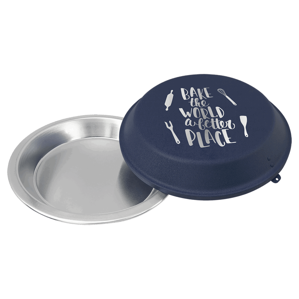 9" Aluminum Pie Pan with Navy Blue Lid