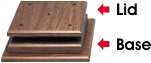 9" x 9" x 1 3/4" Cherry Finish Economy 4-Post Base