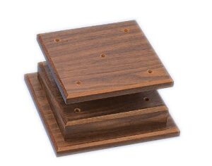 9" x 9" x 2 1/8" Cherry Finish 4-Post Base