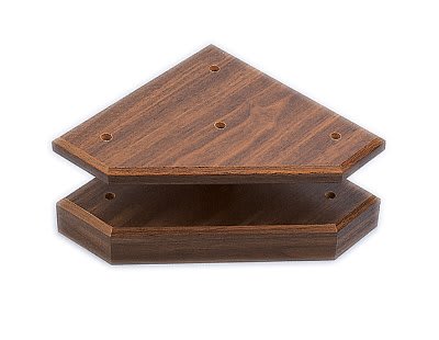 12 1/2" x 12 1/2" x 1 1/2" Cherry Finish 3-Post Base