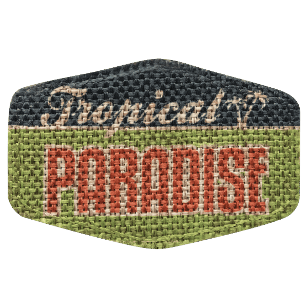 3" x 2" Burlap Hex Sublimatable Patch with Adhesive