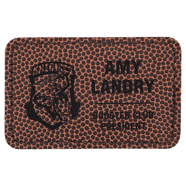 3" x 2" Football Laserable Leatherette Rectangle Patch with Kota Pro Adhesive