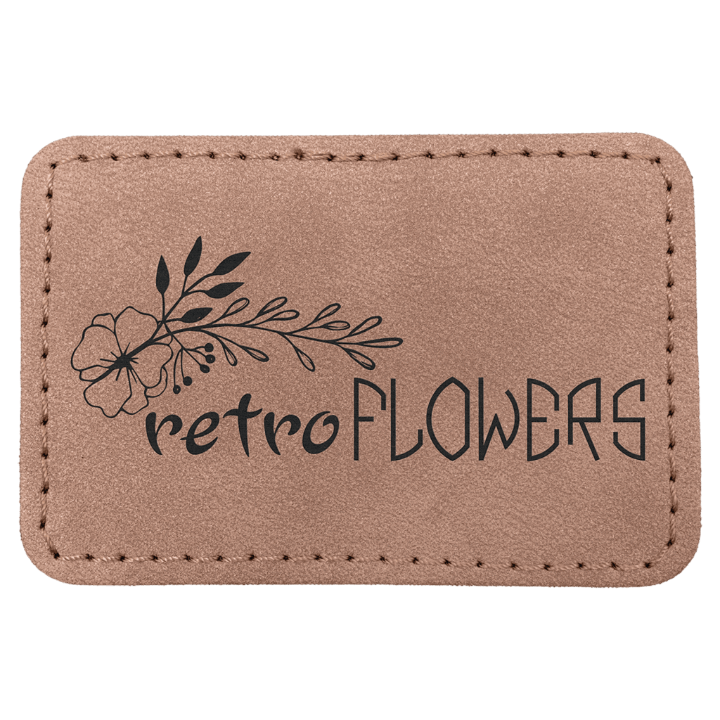 3" x 2" Blush Premier Laserable Leatherette Rectangle Patch with Kota Pro Adhesive - Creekside Collection