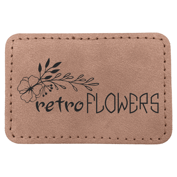 3" x 2" Blush Premier Laserable Leatherette Rectangle Patch with Kota Pro Adhesive - Creekside Collection