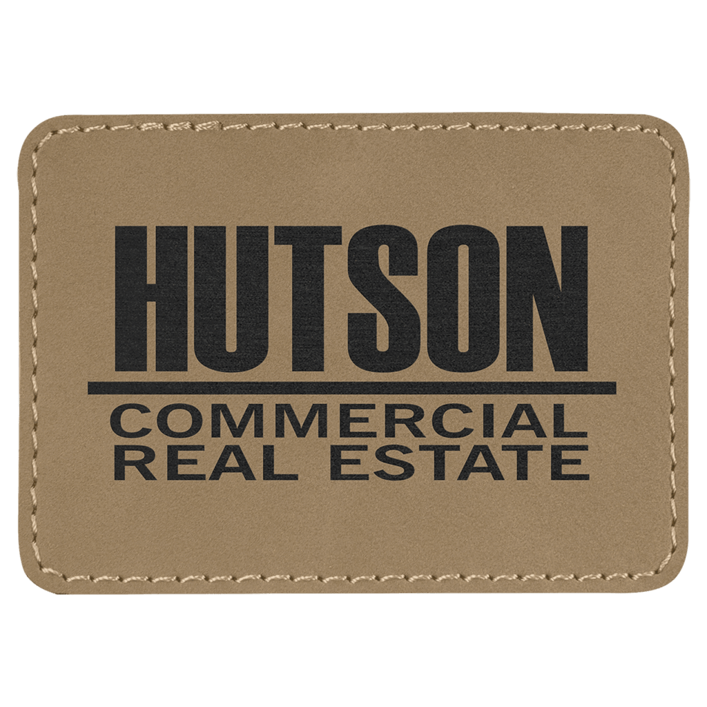 3 1/2" x 2 1/2" Light Brown Laserable Leatherette Rectangle Patch with Kota Pro Adhesive