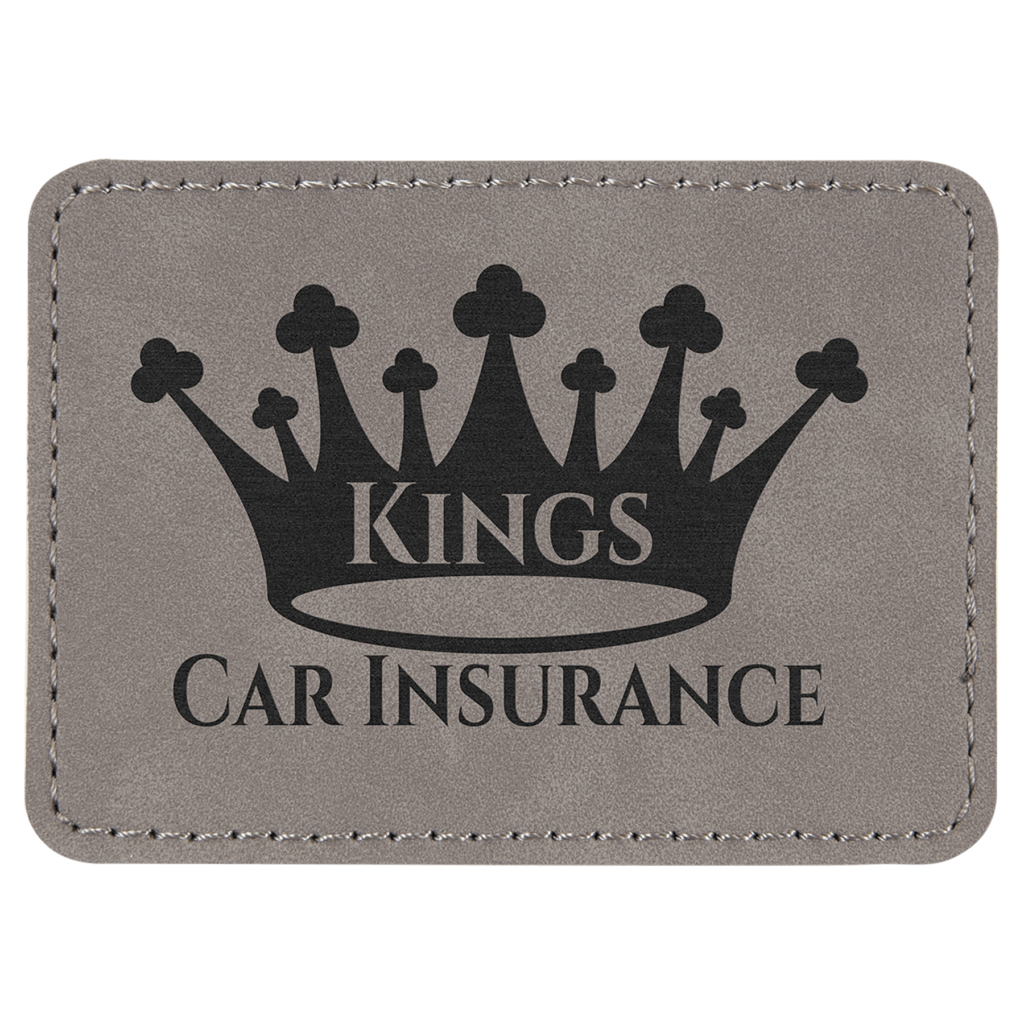 3 1/2" x 2 1/2" Gray Laserable Leatherette Rectangle Patch with Kota Pro Adhesive