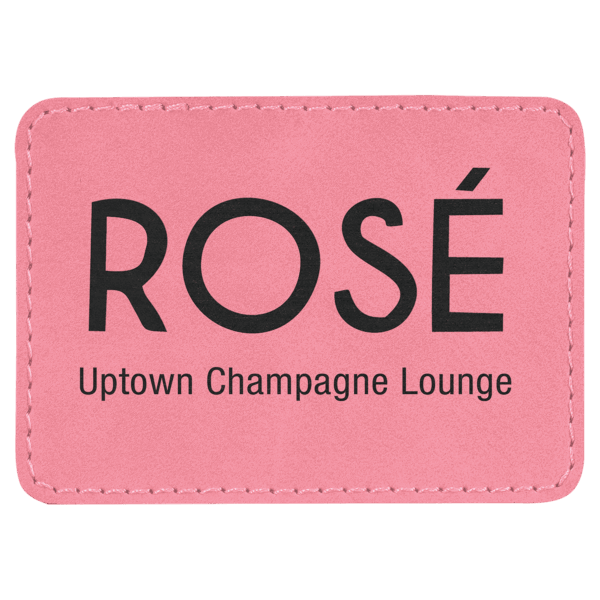 3 1/2" x 2 1/2" Pink Laserable Leatherette Rectangle Patch with Kota Pro Adhesive