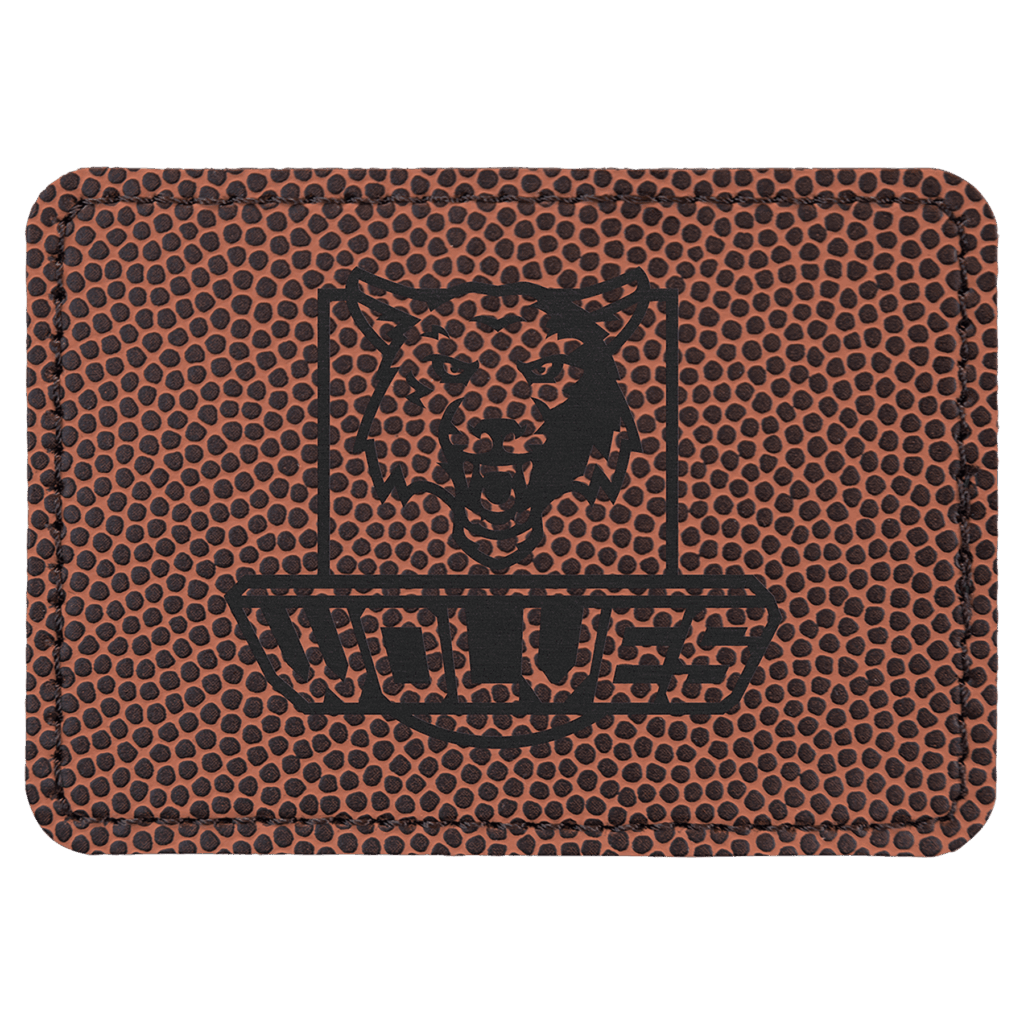 3 1/2" x 2 1/2" Football Laserable Leatherette Rectangle Patch with Kota Pro Adhesive