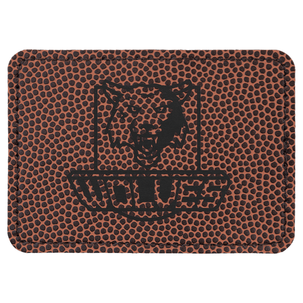 3 1/2" x 2 1/2" Football Laserable Leatherette Rectangle Patch with Kota Pro Adhesive