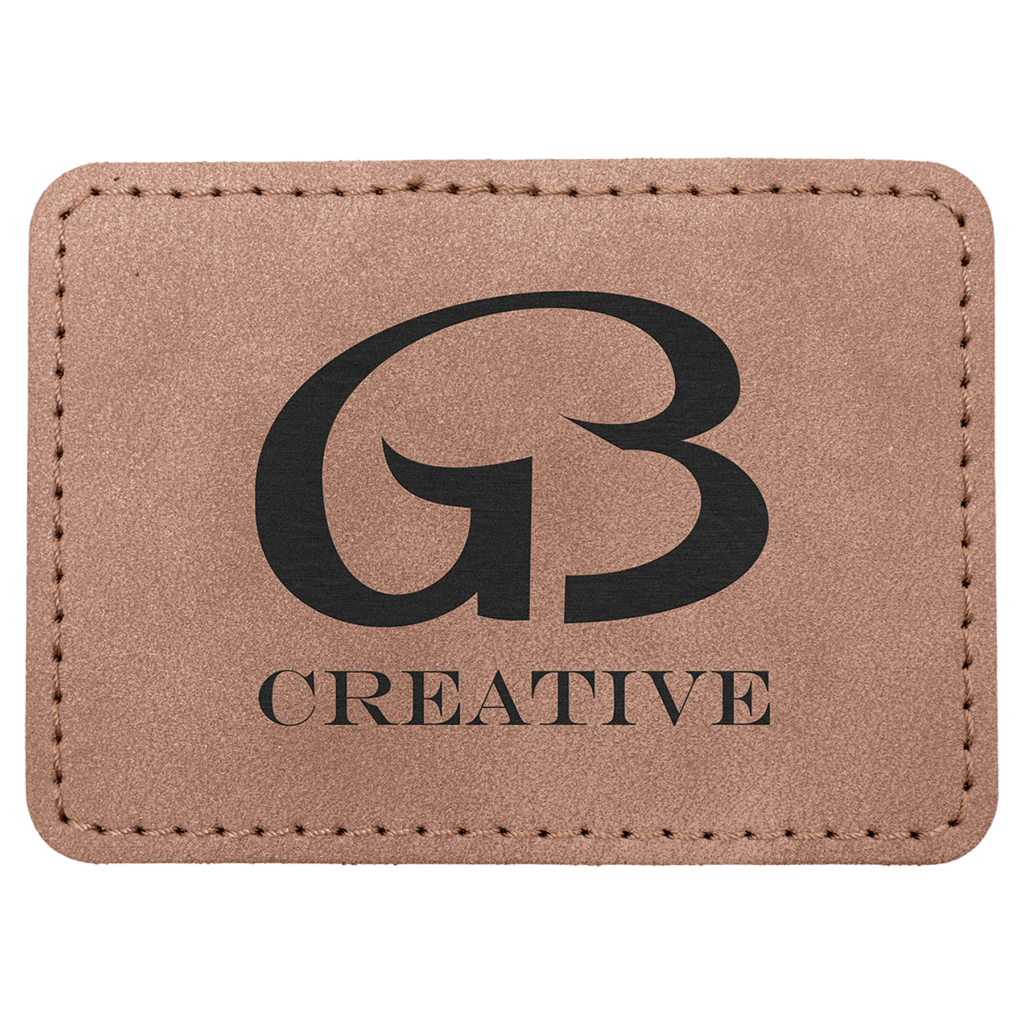 3 1/2" x 2 1/2" Blush Premier Laserable Leatherette Rectangle Patch with Kota Pro Adhesive - Creekside Collection