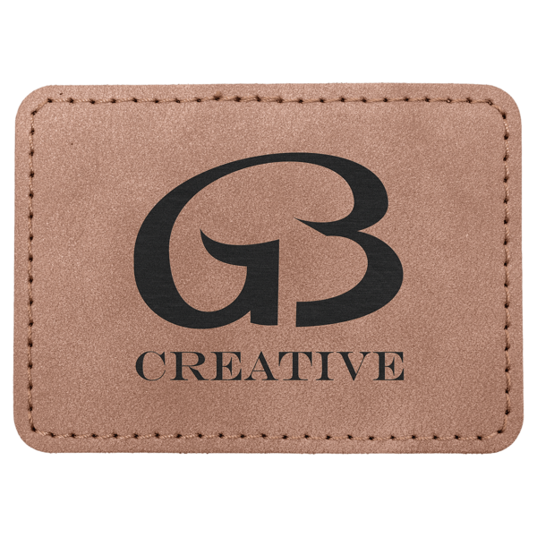3 1/2" x 2 1/2" Blush Premier Laserable Leatherette Rectangle Patch with Kota Pro Adhesive - Creekside Collection