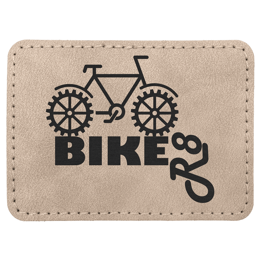 3 1/2" x 2 1/2" Light Tan Premier Laserable Leatherette Rectangle Patch with Kota Pro Adhesive - Creekside Collection