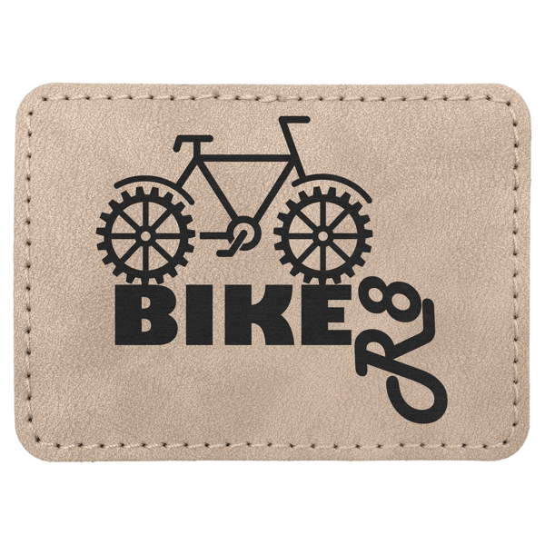 3 1/2" x 2 1/2" Light Tan Premier Laserable Leatherette Rectangle Patch with Kota Pro Adhesive - Creekside Collection
