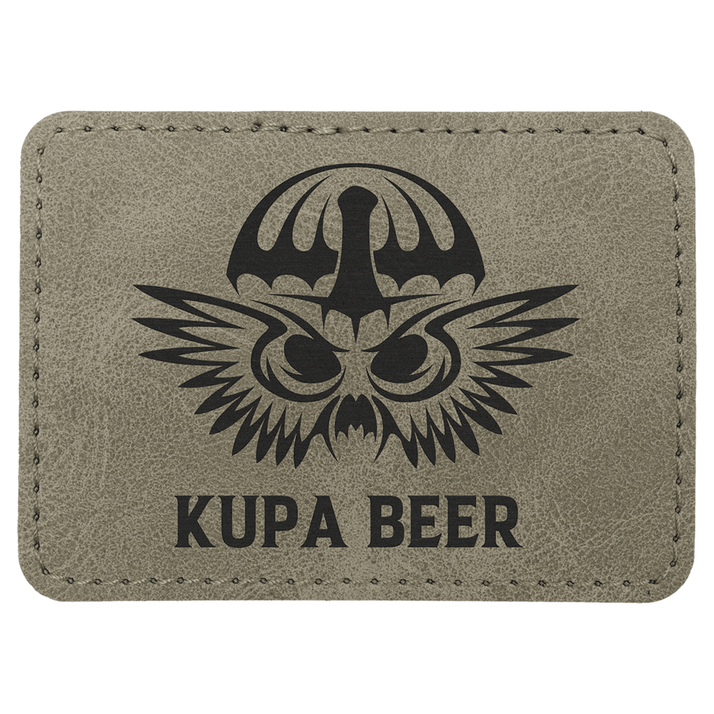 3 1/2" x 2 1/2" Light Green Premier Laserable Leatherette Rectangle Patch with Kota Pro Adhesive -Creekside Collection