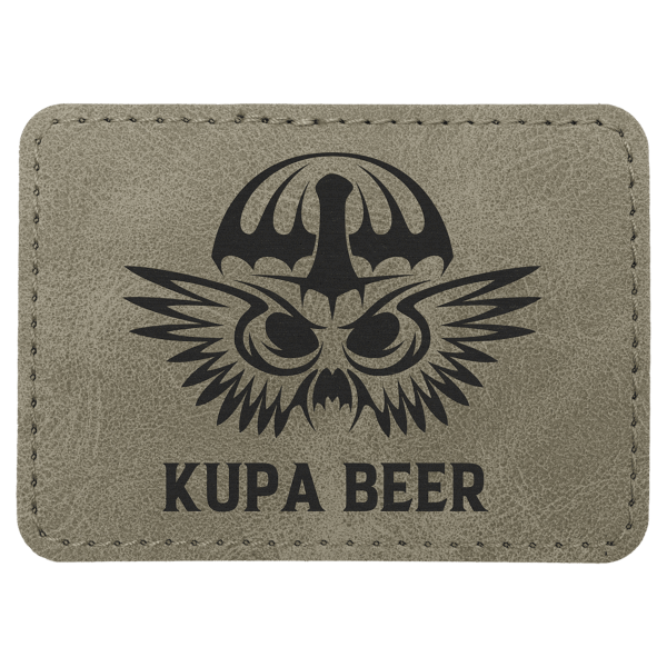 3 1/2" x 2 1/2" Light Green Premier Laserable Leatherette Rectangle Patch with Kota Pro Adhesive -Creekside Collection